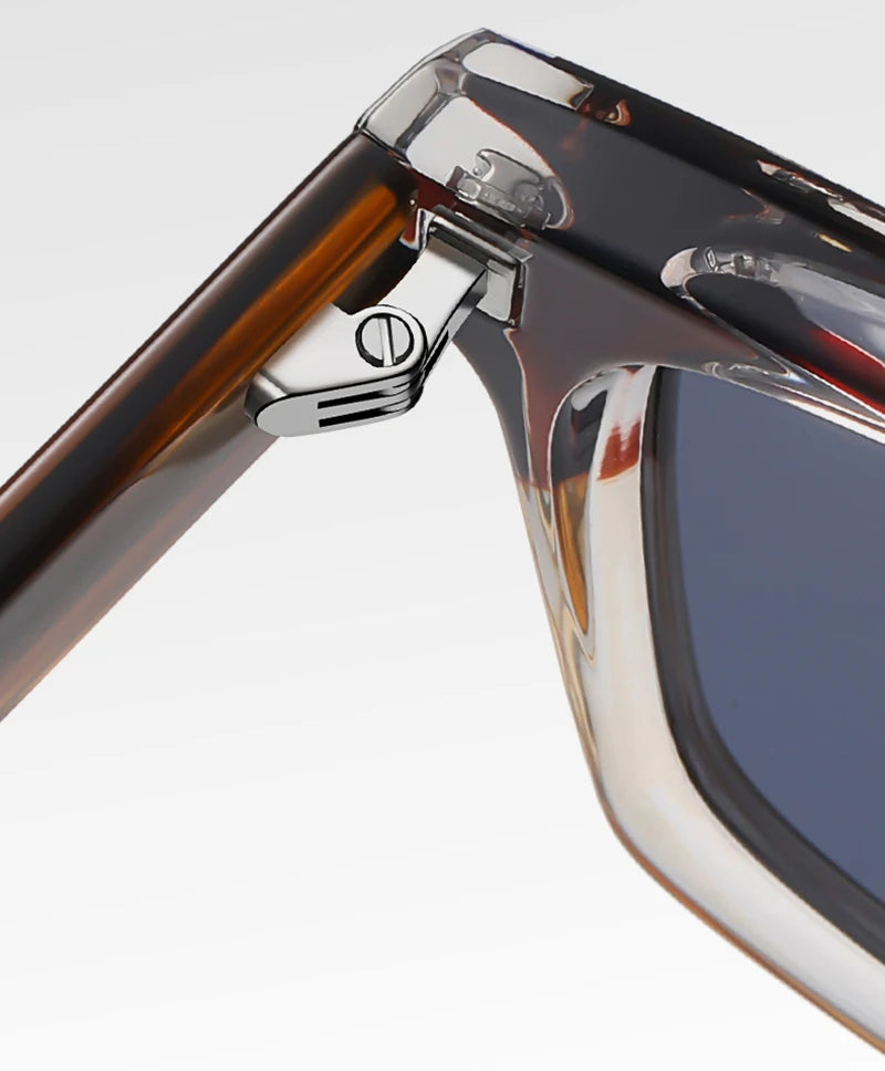 Kachawoo Polarized Sunglasses for Men and Women TR90 Frame Acetate Square Eyewear European Style Blue Orange Grey