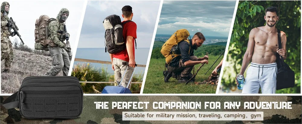 Tactical Toiletry Bag for Men Multifunctional Hygiene Organizer Travel Shaving Kit and Makeup Pouch