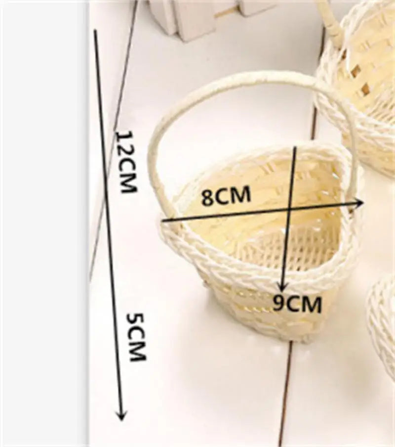 1PC Round Small Flower Storage Basket Hand-Woven Decorative Home Basket