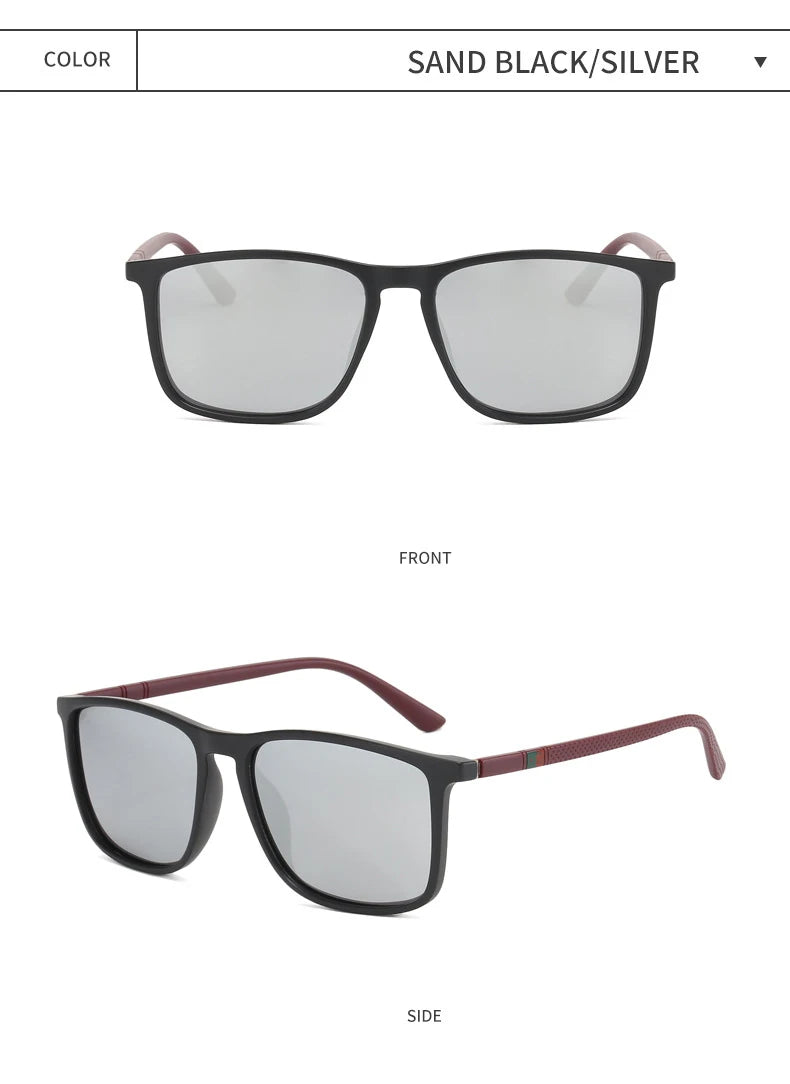 New Classic Fashion Polarization Sunglasses Men's And Women's Square Large Frame UV Protection Fishing Driving Glasses