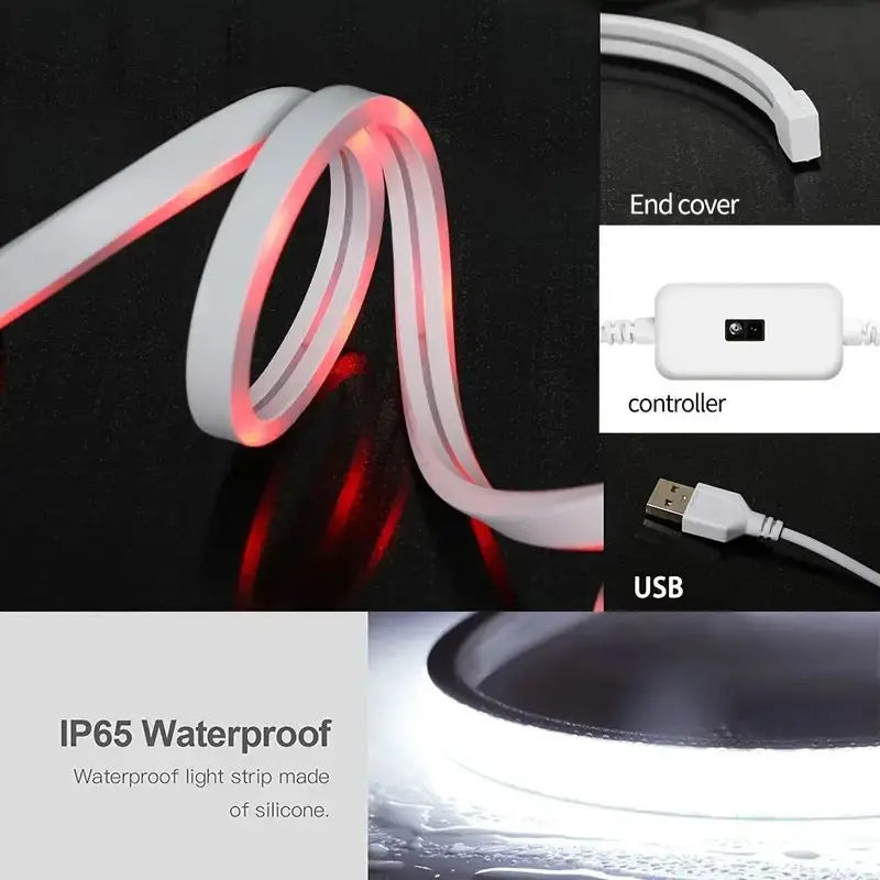 LED Neon Lights Strip Dimmable Waterproof USB Powered Motion Sensor Hand Scan Switch for Home Party DIY Neon Sign