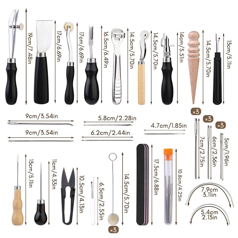 KRABALL Professional Leather Craft Tool Kit for DIY Repair