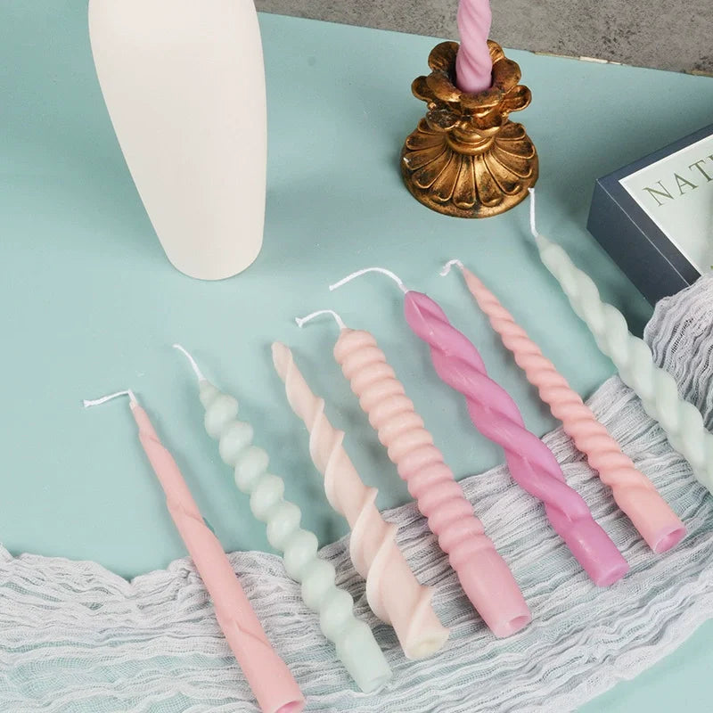 Geometric Spiral Candle Silicone Mold for DIY Twisted Rods