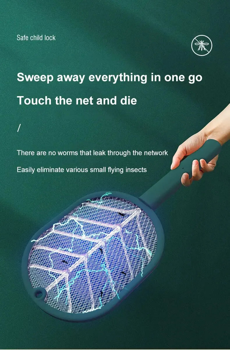 1pc Electric Mosquito Killer Swatter USB Rechargeable Safe Trap