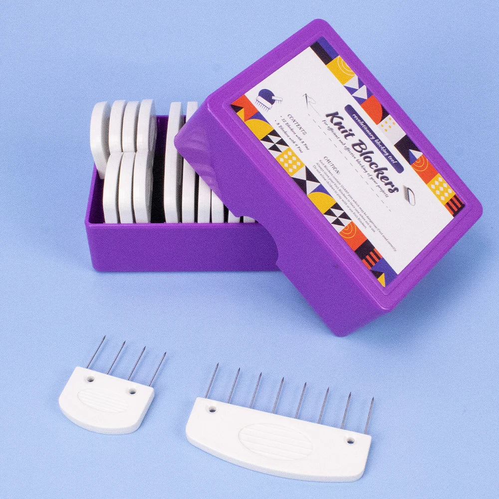 Knit Blockers Set 20 Pieces Stainless Steel Blocking Combs and Pins for Knitting and Crocheting Supplies