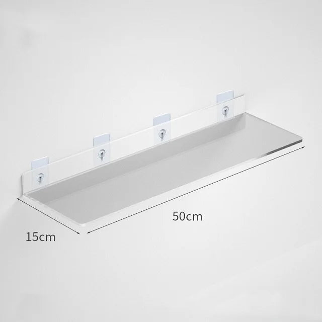 1pc Clear Acrylic Storage Rack Wall Mounted Shelf for Makeup, Books, and Organizing