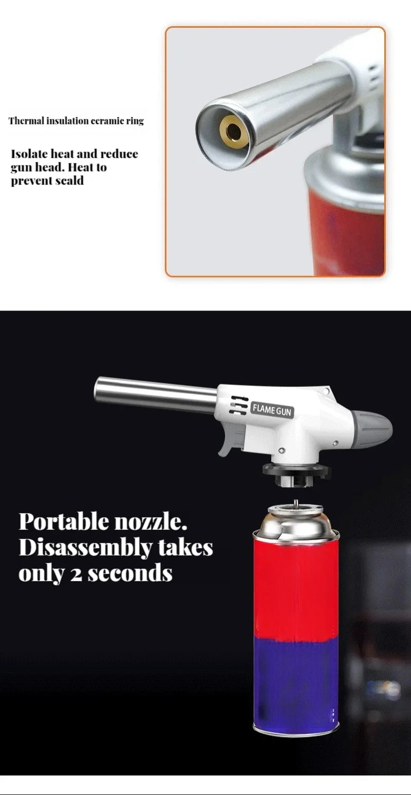 Portable Flame Gun Multifunctional Torch Burner For BBQ Cooking Desserts Camping