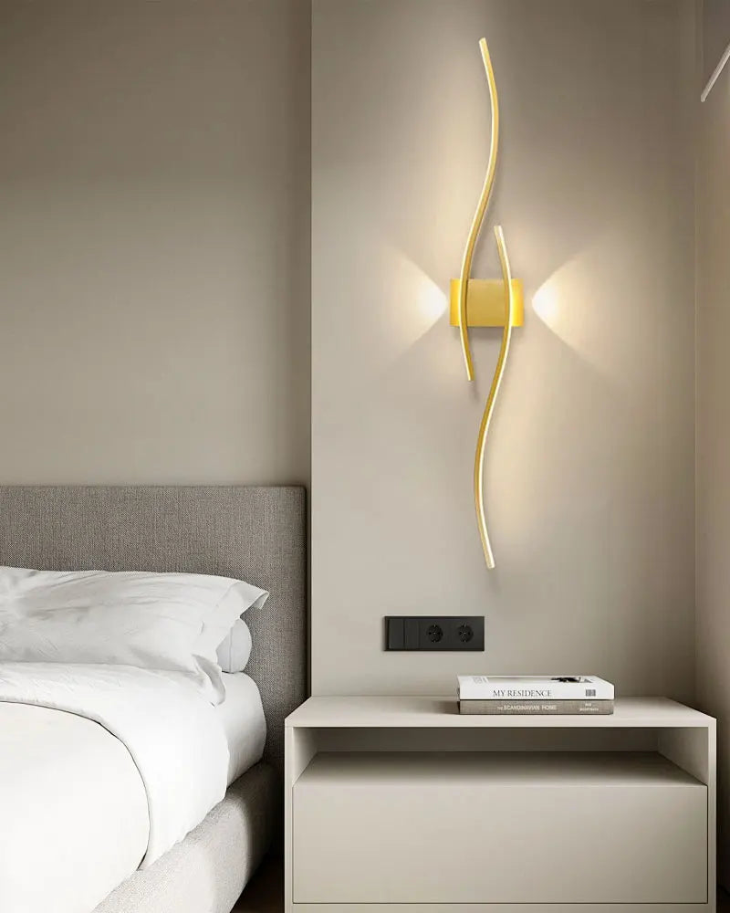 Indoor LED Wall Lights Modern Wall Sconces for Bedroom and Corridor Black Gold White Finish Stylish Indoor Lighting