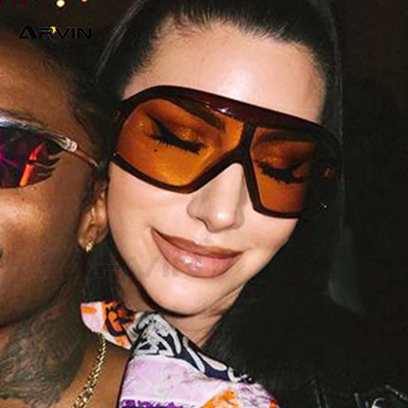 New Oversized One Piece Goggle Sunglasses UV Protection Fashion