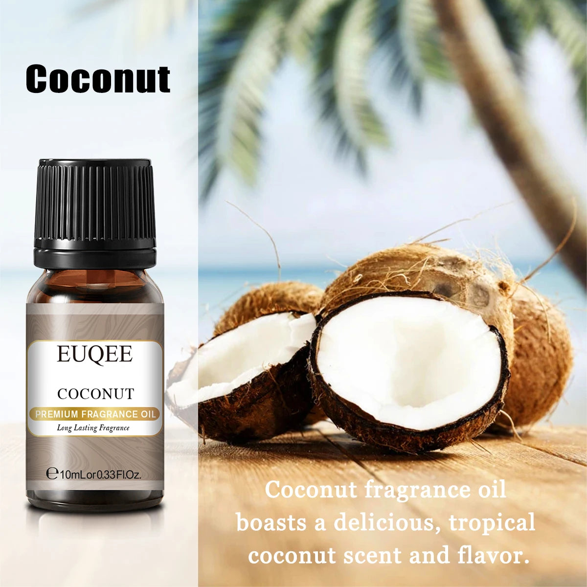 EUQEE 10ML Coconut Vanilla Bubble Gum Fragrance Oil for Candles and Soap