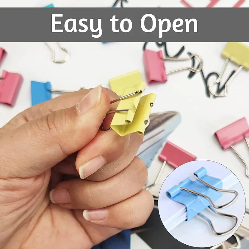 50Pcs Colorful Mini Metal Binder Clips 15mm for School Office