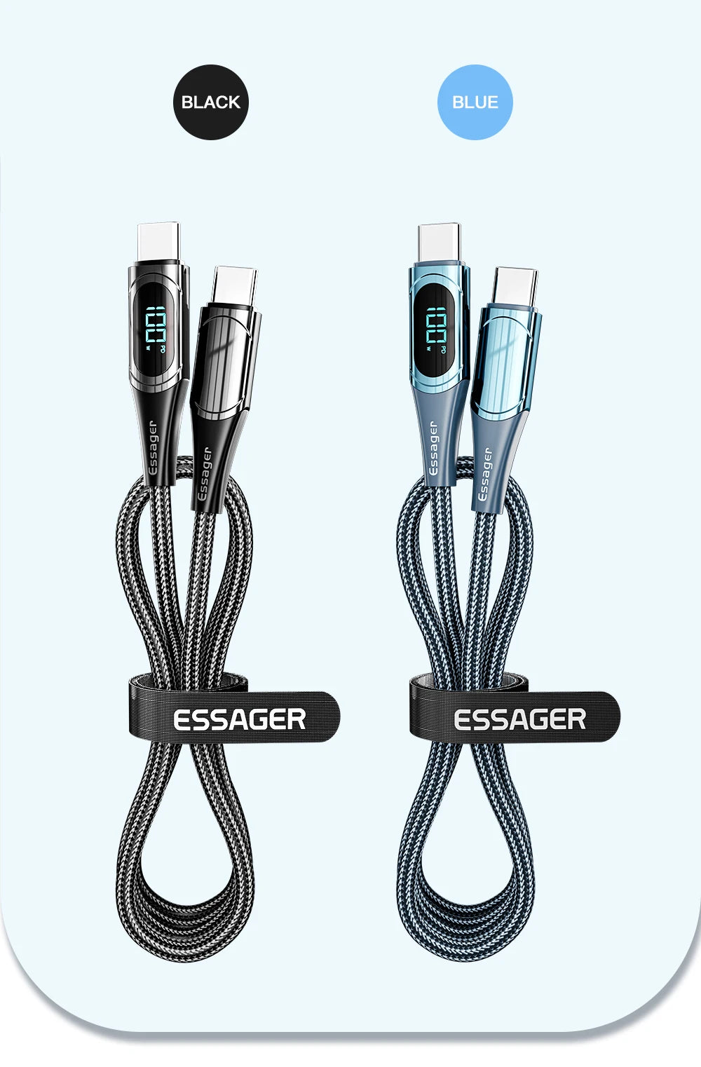 Essager USB To Type C Cable C To C 100W 5A Fast Charger 2M