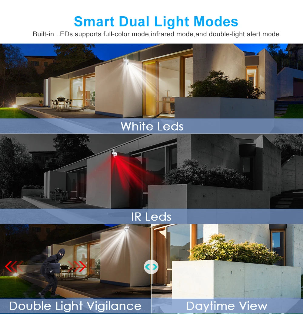 8MP Wireless Outdoor PTZ Security Camera with 4X Zoom AI Human Tracking Two-Way Audio HD Night Vision