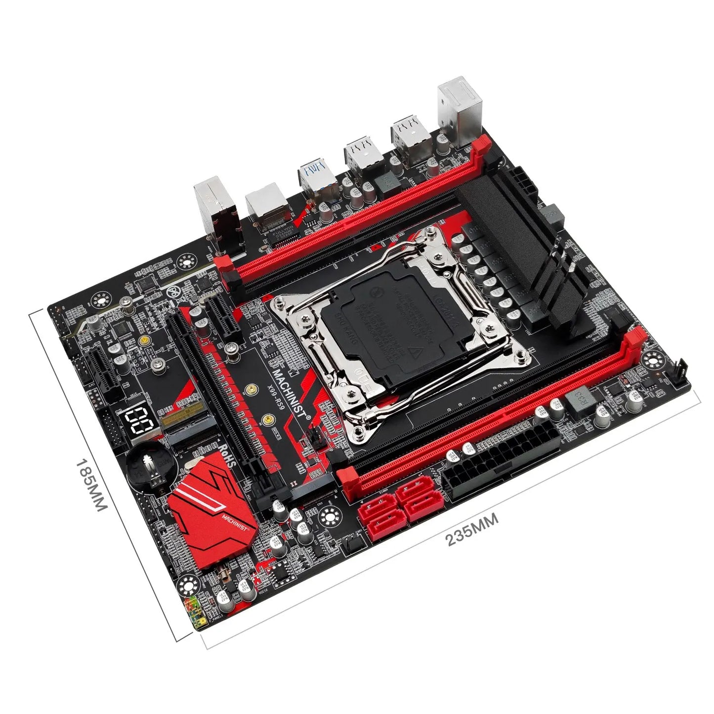 MACHINIST RS9 X99 Motherboard for Xeon E5 V3 V4 LGA 2011-3 DDR4 RAM Support with SATA and PCI-E M.2 Slot