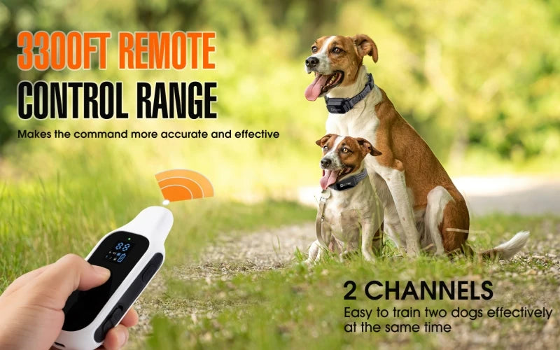 800m Waterproof Rechargeable Digital Dog Training Collar with Remote Control and LCD Display for All Sizes