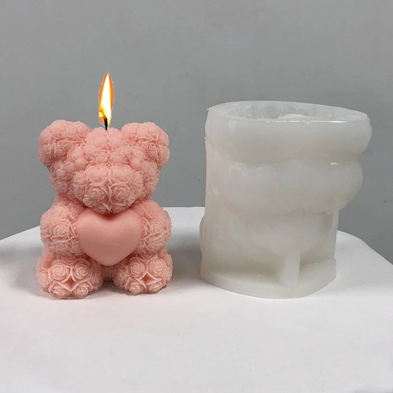 3D Bear Hug Love Silicone Candle Mold for DIY Home Decor Gift