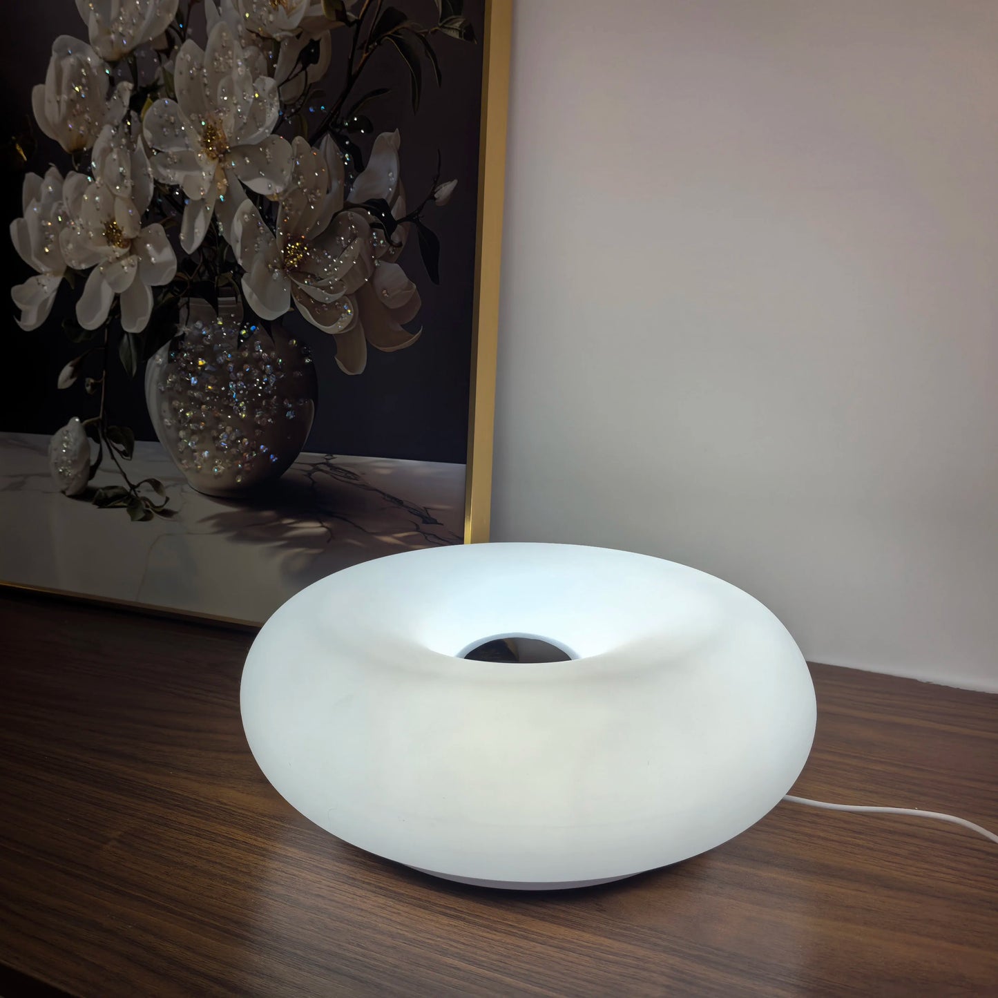 Bauhaus Table Lamp with USB Plug Modern Bedroom and Living Room Decorative Donut Ambient Light