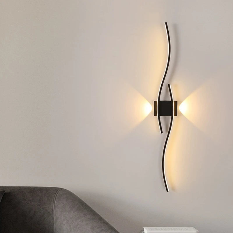 Indoor LED Wall Lights Modern Wall Sconces for Bedroom and Corridor Black Gold White Finish Stylish Indoor Lighting