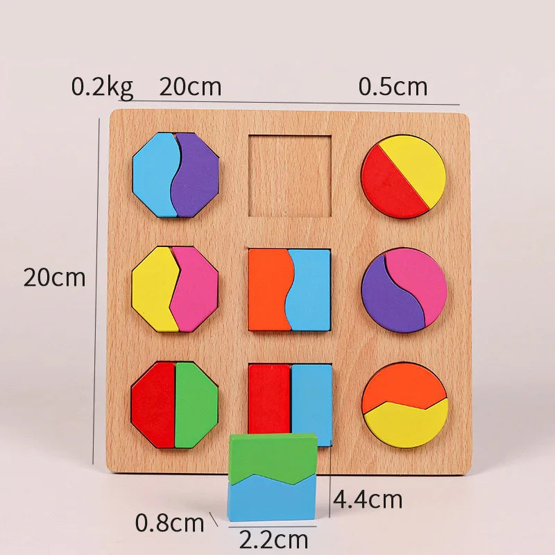 Wooden Puzzle Montessori Toys for Baby Early Learning 1-3 Years