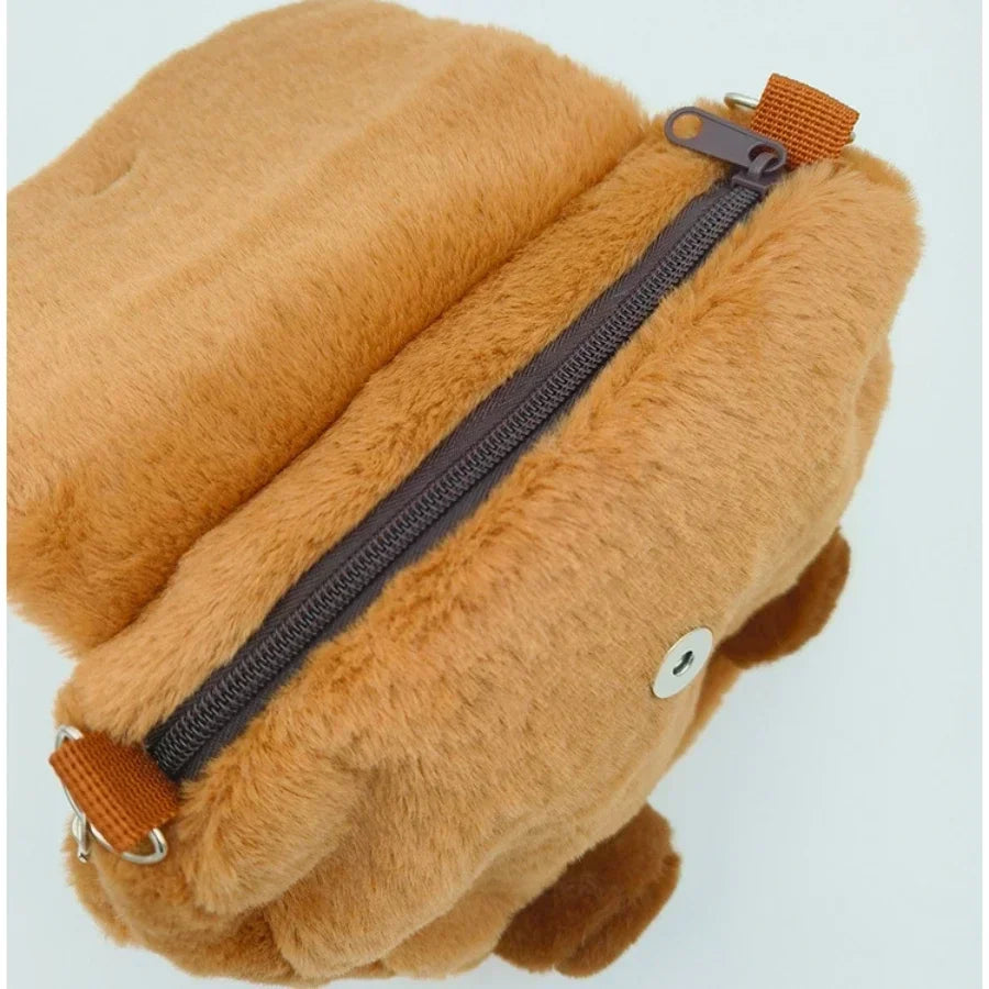 Strawberry Hat Capybara Plush Toy Backpack for Kids