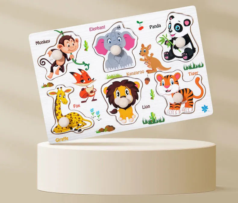 Wooden Puzzle Montessori Toys for Baby Early Learning 1-3 Years