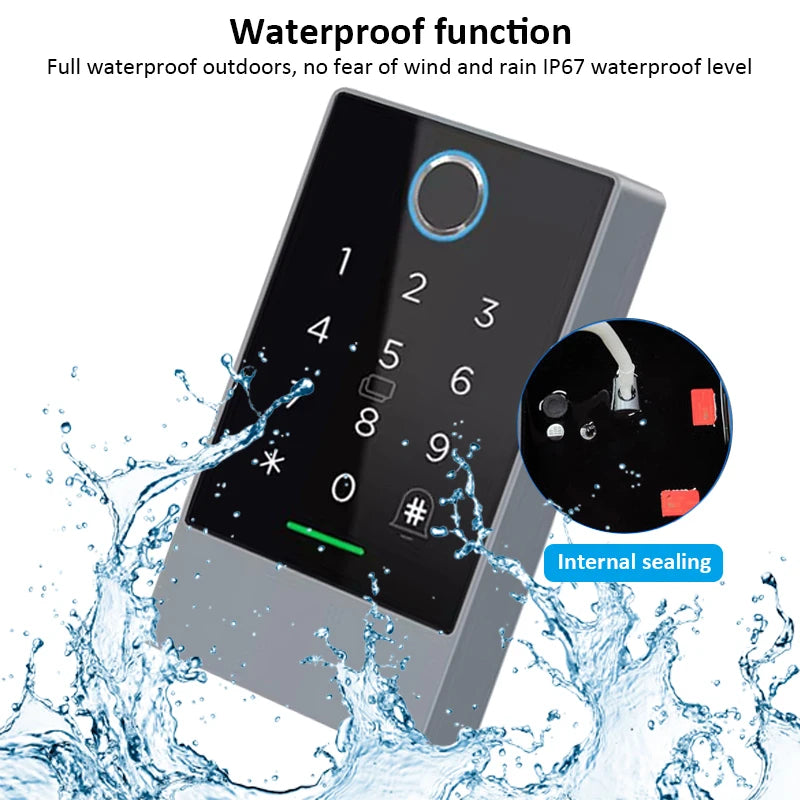 TTLOCK K3 K3F Fingerprint Access Control Door Opener with NFC Bluetooth Electric Gate Keypad and RFID Card 13.56MHz