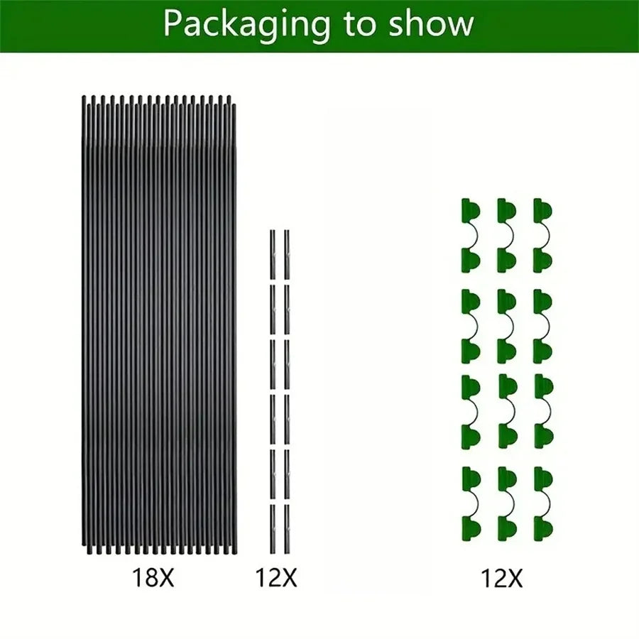 Greenhouse Hoops Garden Frame Set 18pcs or 30pcs Durable Tunnel Support for Stable Gardening Plant Protection