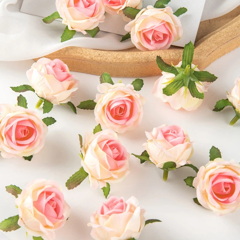 100PCS Silk Artificial Roses for DIY Home Decor Wedding Party Christmas Wreaths and Garden Arrangements