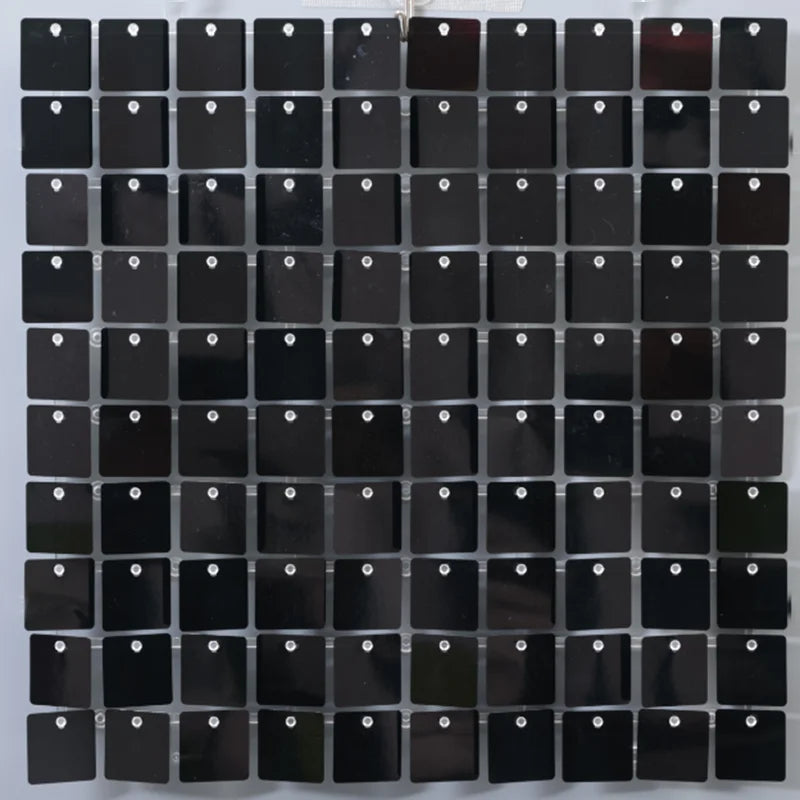 Panels Black Shimmer Wall Panels Backdrops with Square Sequins