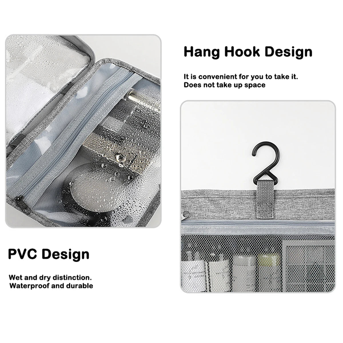Hanging Toiletry Bag for Travel Waterproof Makeup Organizer Large Capacity Cosmetic Bag for Men and Women