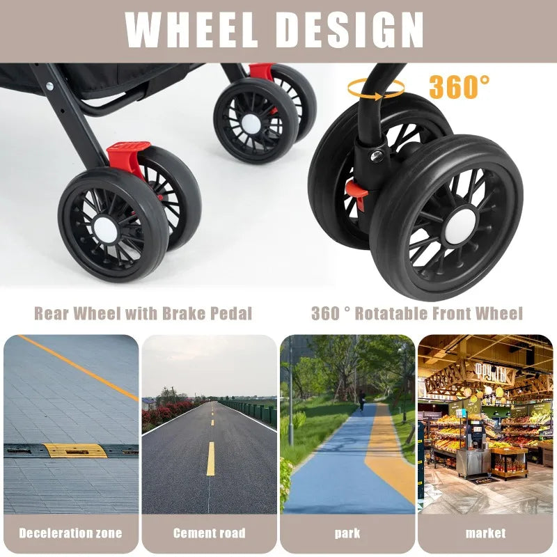 Pet Dog And Cat Stroller with Foldable Dog And Cat Cage Jogging Stroller With Cup Holder Suitable Small And Medium Dogs and Cats