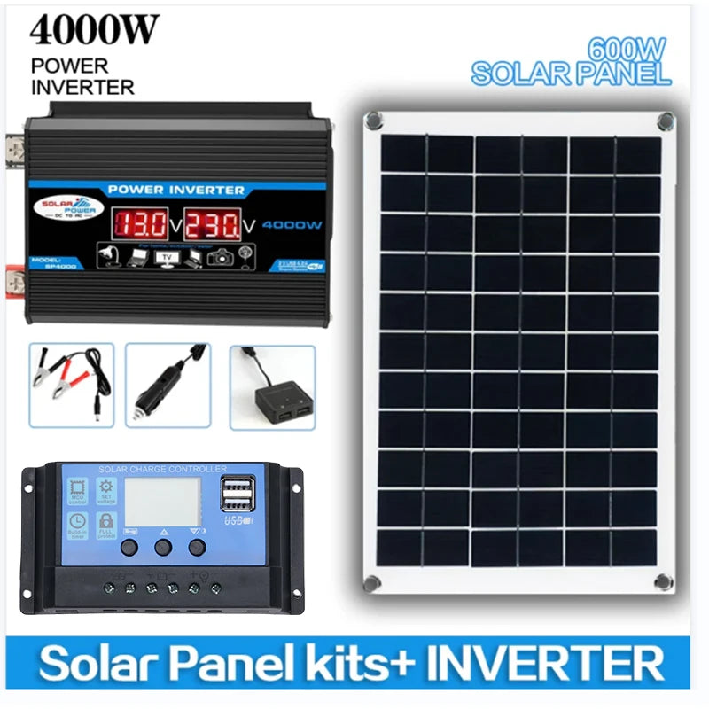 6000W Solar Inverter Kit with 600W Panel 12V Charging System