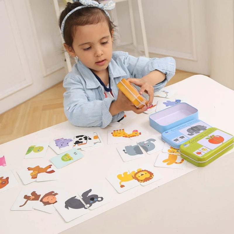 Baby Puzzle Montessori Educational Toys Wood 3D Jigsaw Puzzles For Kids 2-4 Years