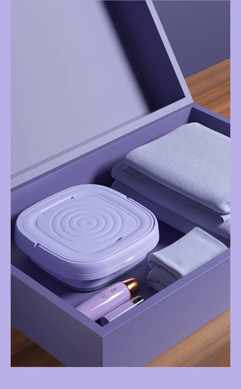 8L Foldable Washing Machine Mini Travel Washer With Drying