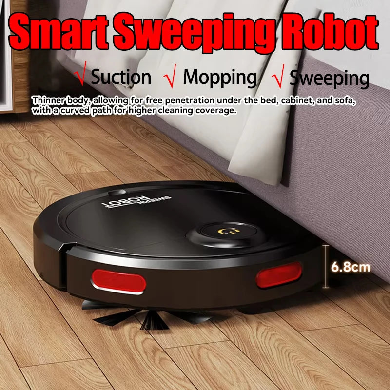 Fully Automatic Intelligent Sweeping Robot with Suction and Mopping Functions for Effortless Home Cleaning