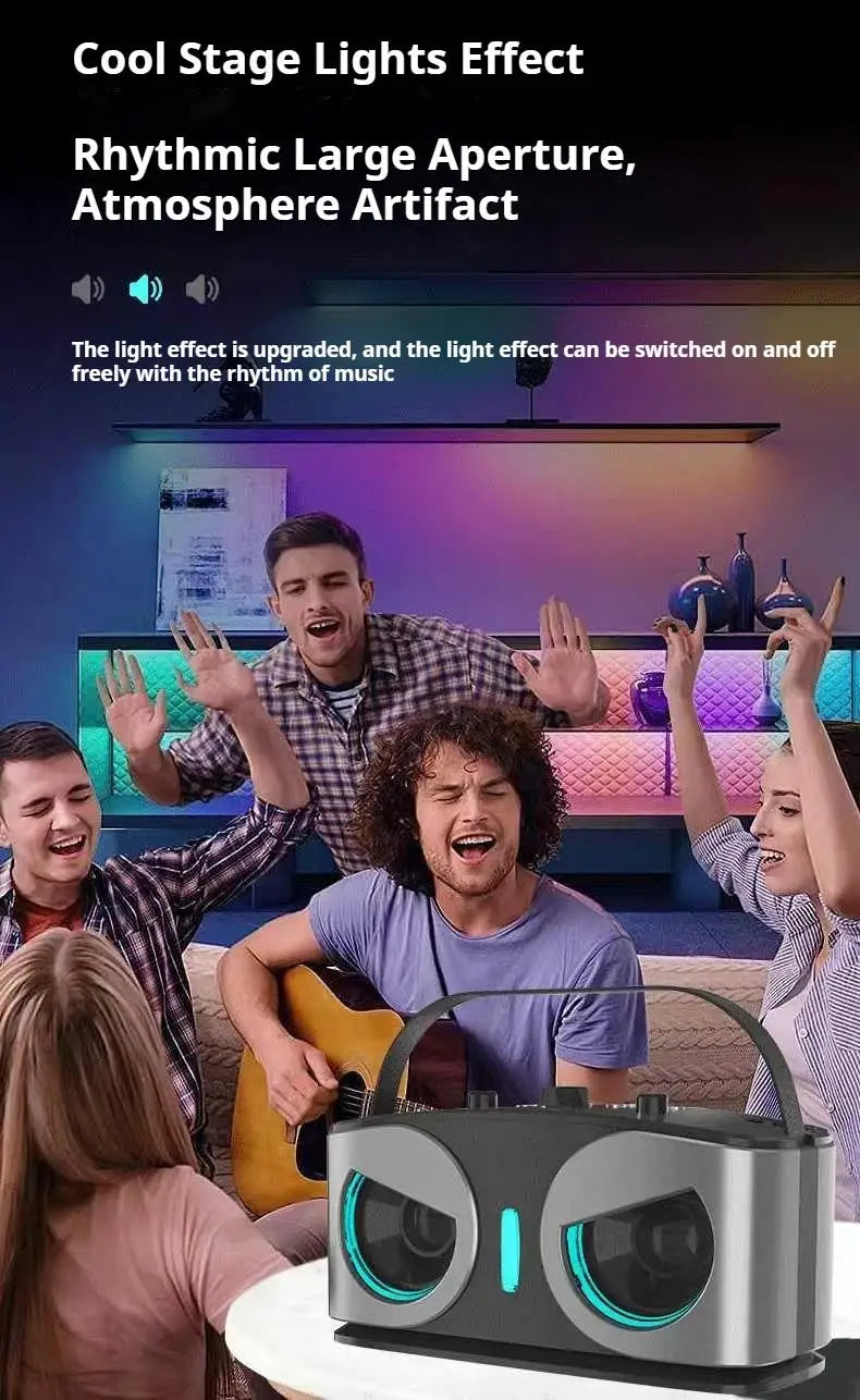 Owls 20W Wireless Bluetooth Speaker with Dual Microphones Portable HiFi Sound for Outdoor Karaoke and Family Parties