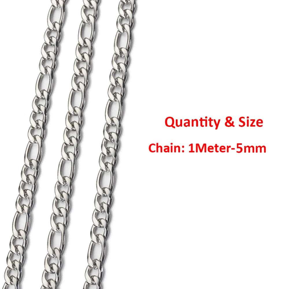 2 Meters/1 Meter High Quality Gold Color Stainless Steel Chain for DIY Jewelry Making