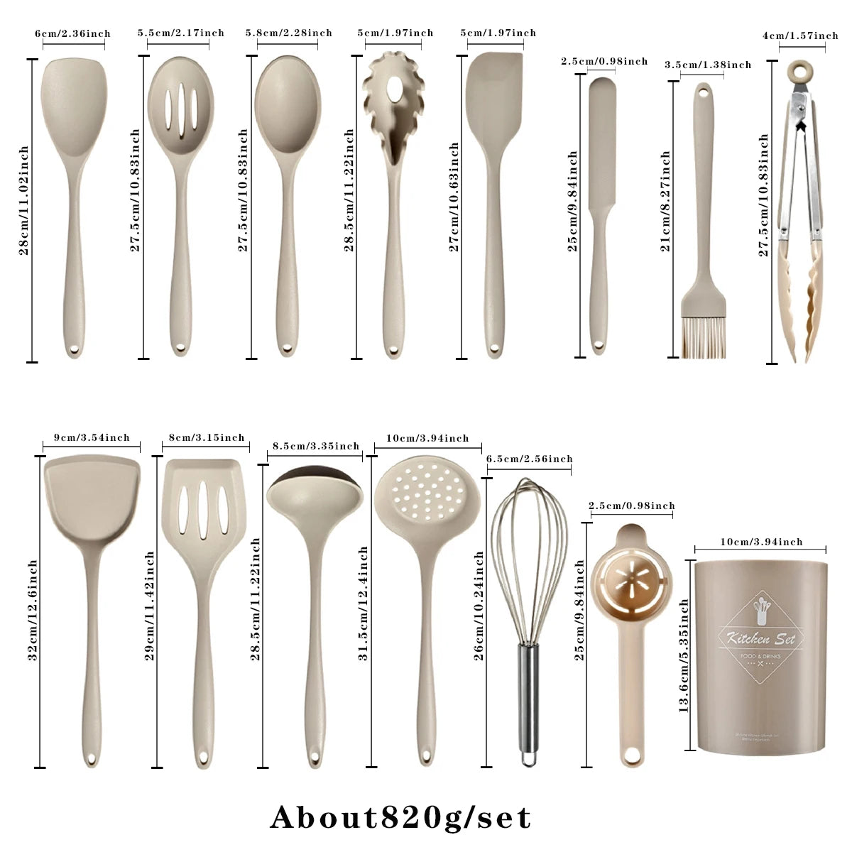 15 Piece Pink Silicone Kitchen Utensil Set with Storage Bucket Non-Stick Cooking Tools