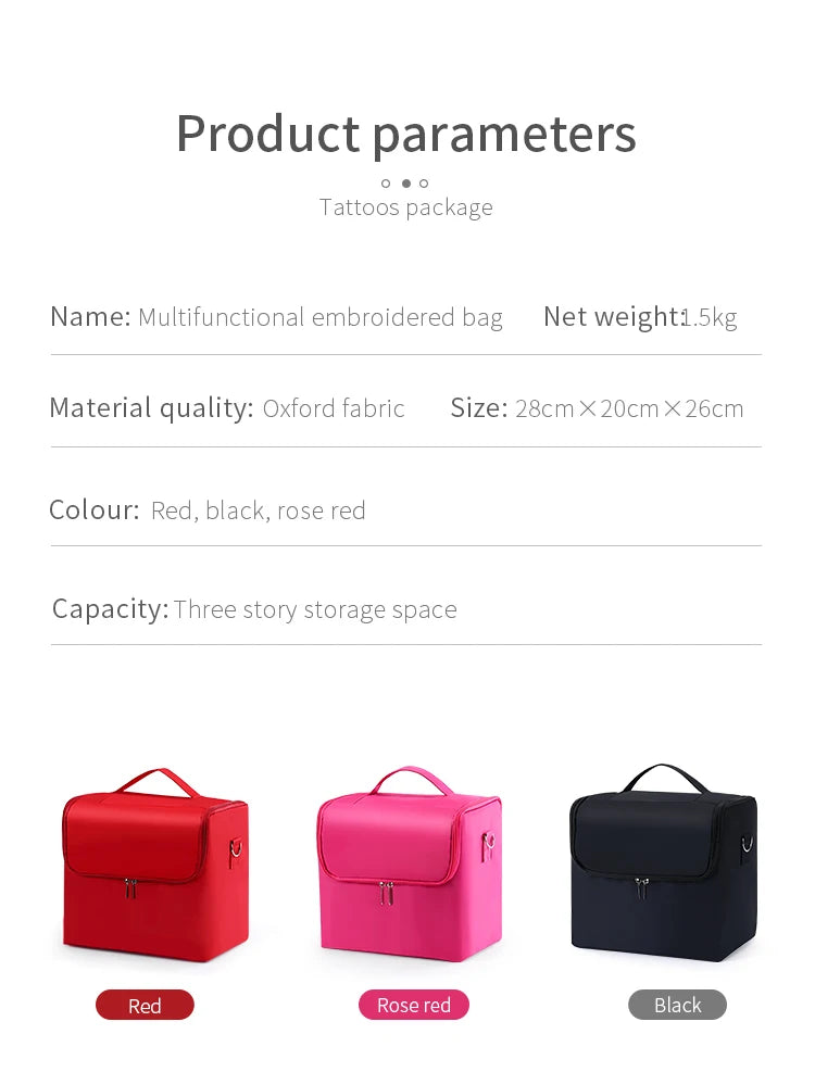 Large Makeup Train Case for Women with 4 Tier Design and Adjustable Compartments Travel Storage Bag for Beauty Essentials