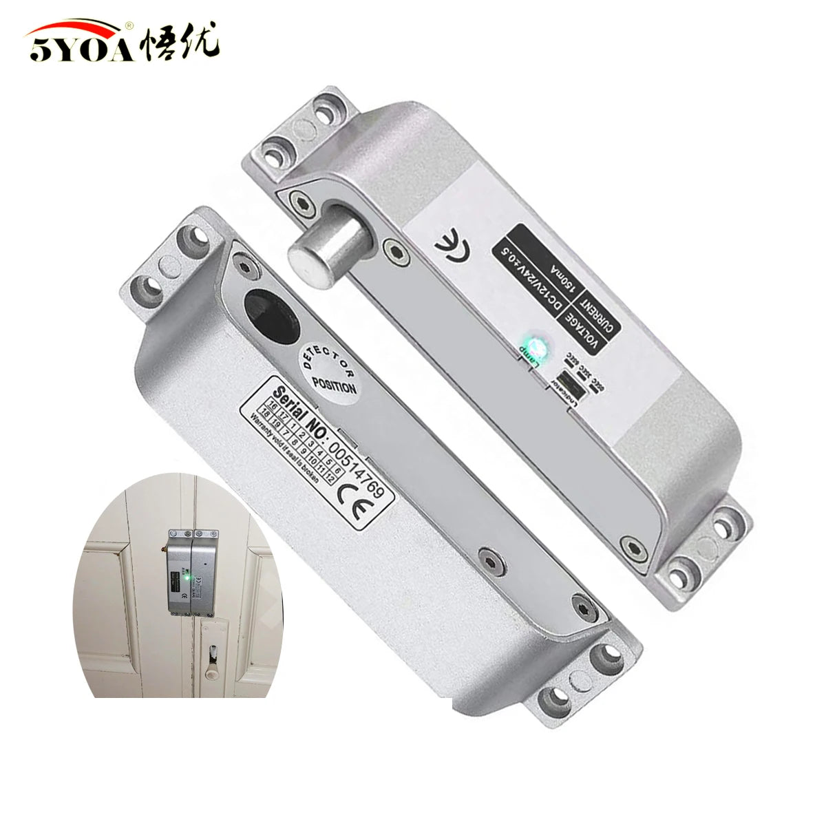 DC12V Fail Safe Electric Drop Bolt Lock with Time Delay for Access Control and Gate Entry System
