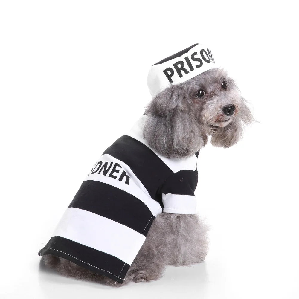 Striped Pet Sweater Outfit - Thick Warm Costume for Puppy Cat, Cozy Indoor & Winter Walking Gear