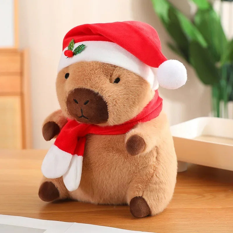 Christmas Capybara Plush Doll Soft Pillow Toy for Kids