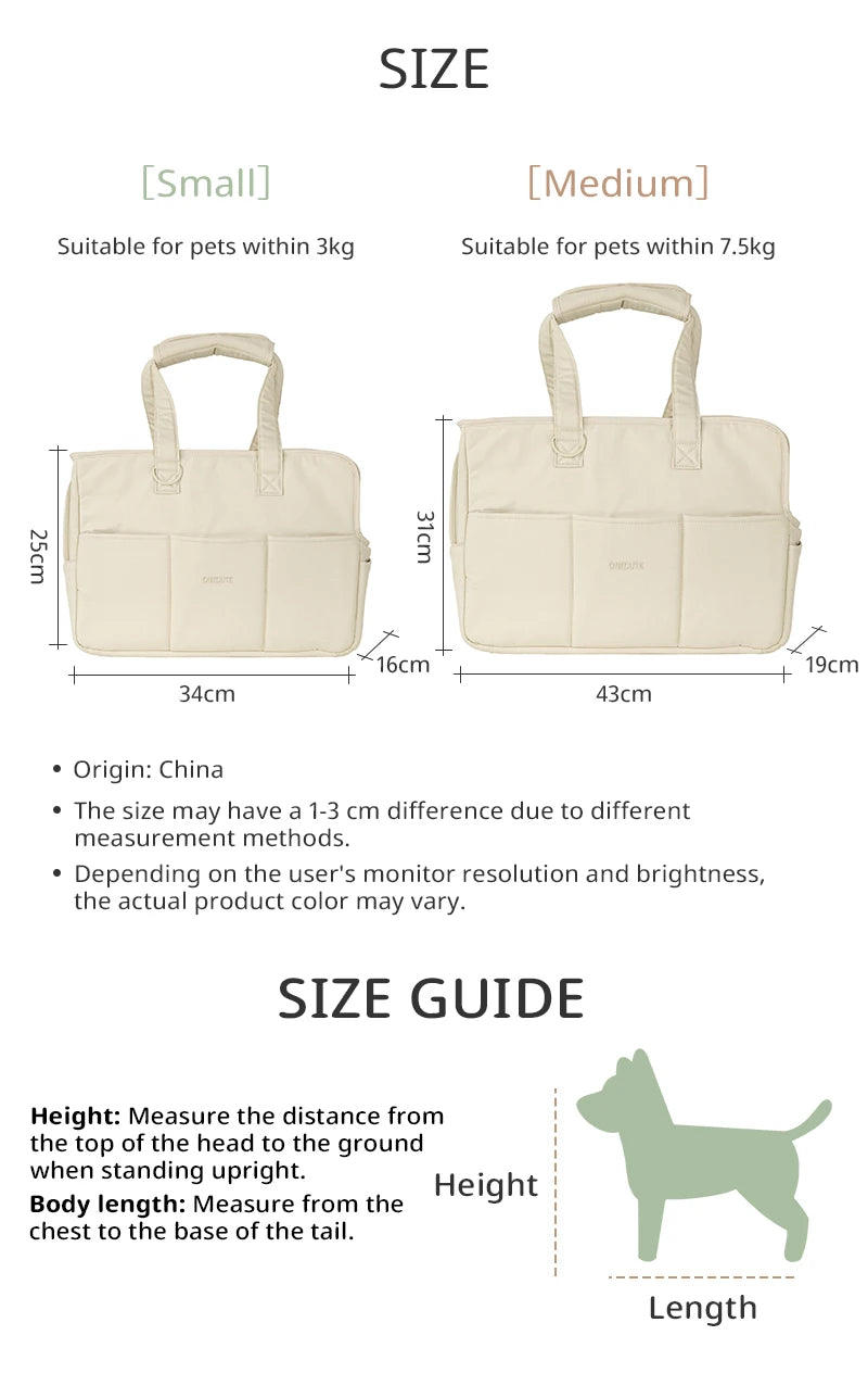 Pets Go Out and Pack Puppies Portable One-Shoulder Bag for Cats and Small Dogs