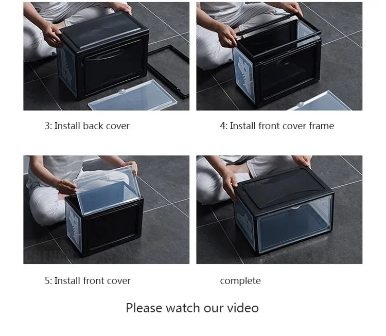 AJ Sneaker Box Shoes Organizer Transparent Stackable Dustproof Storage Box