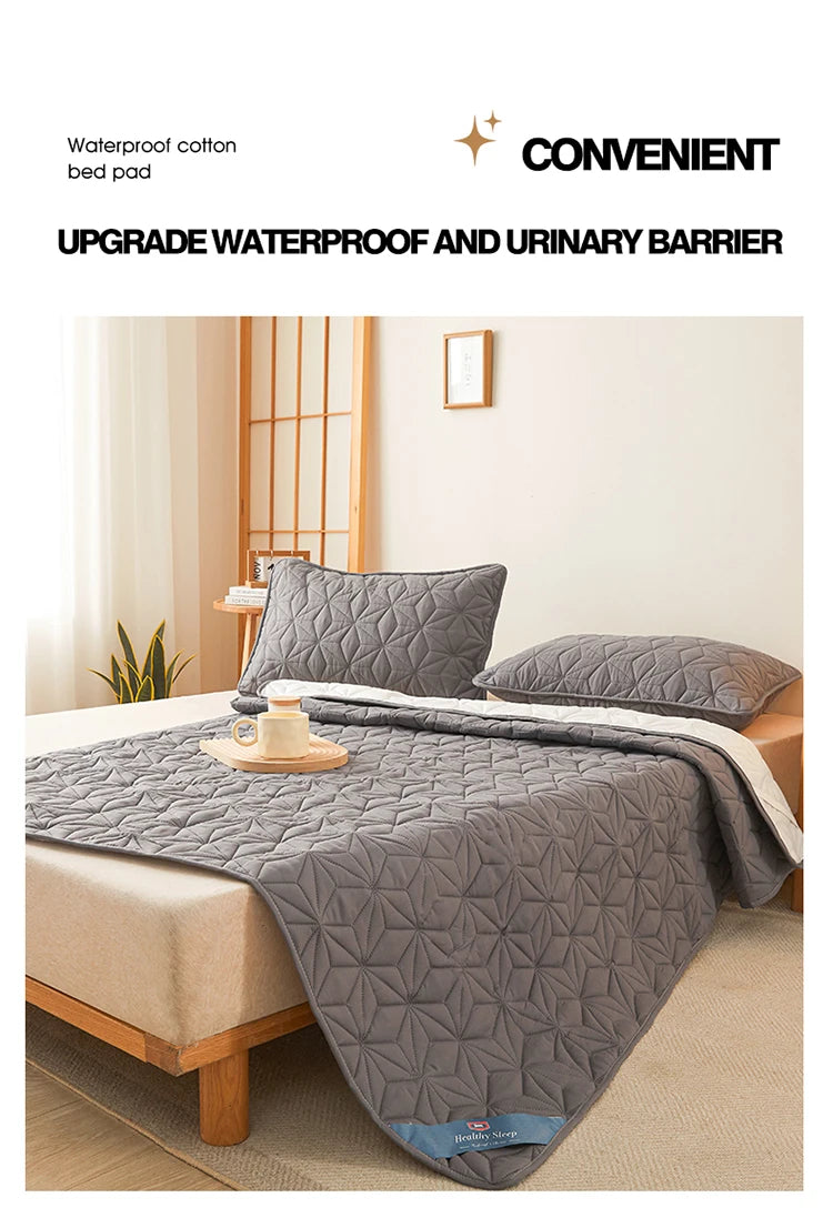 Waterproof Mattress Topper with Elastic Band Quilted Protector Pad for Single/Double Bed 140/160