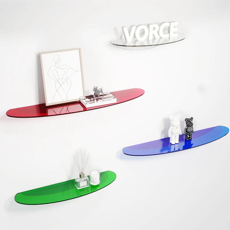 Colorful Acrylic Floating Shelf Invisible Storage Rack for Bathroom Kitchen Living Room