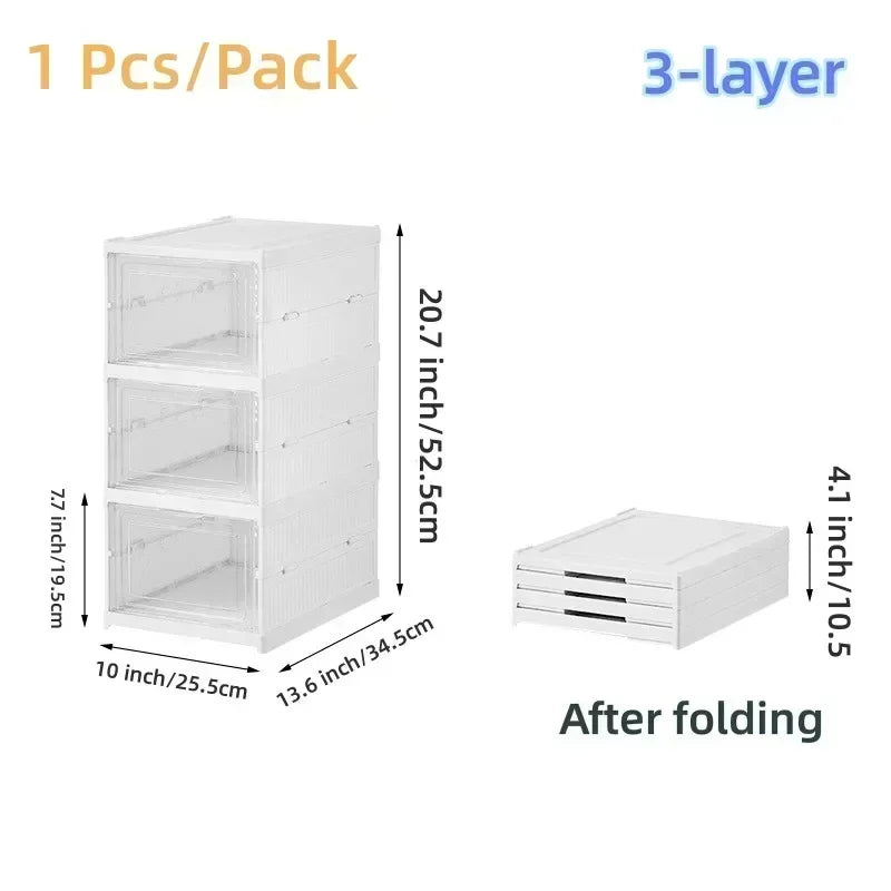 6 Layers Shoes Box Foldable Transparent Shoe Storage Organizer