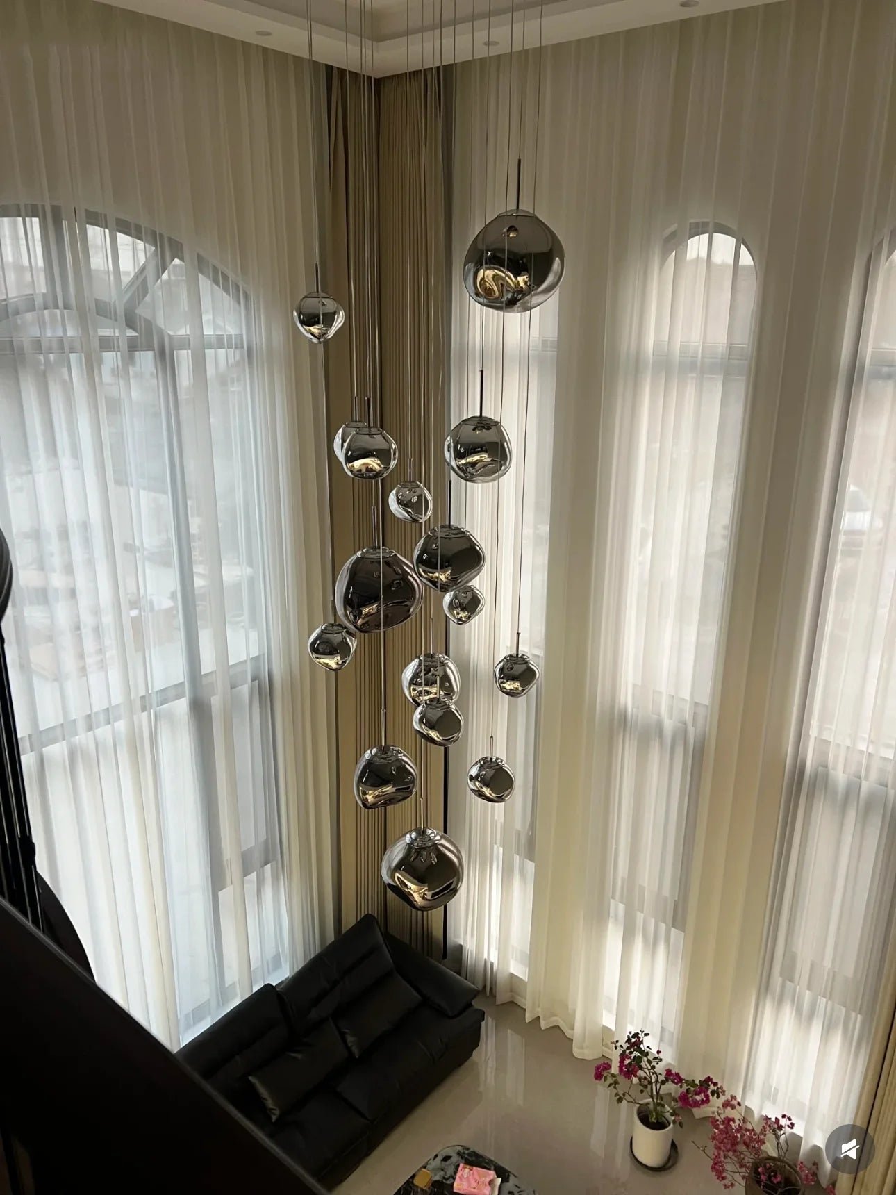 Modern Glass Pendant Light with PVC Lava Design for Nordic Loft Style Home Decor and LED Ceiling Illumination