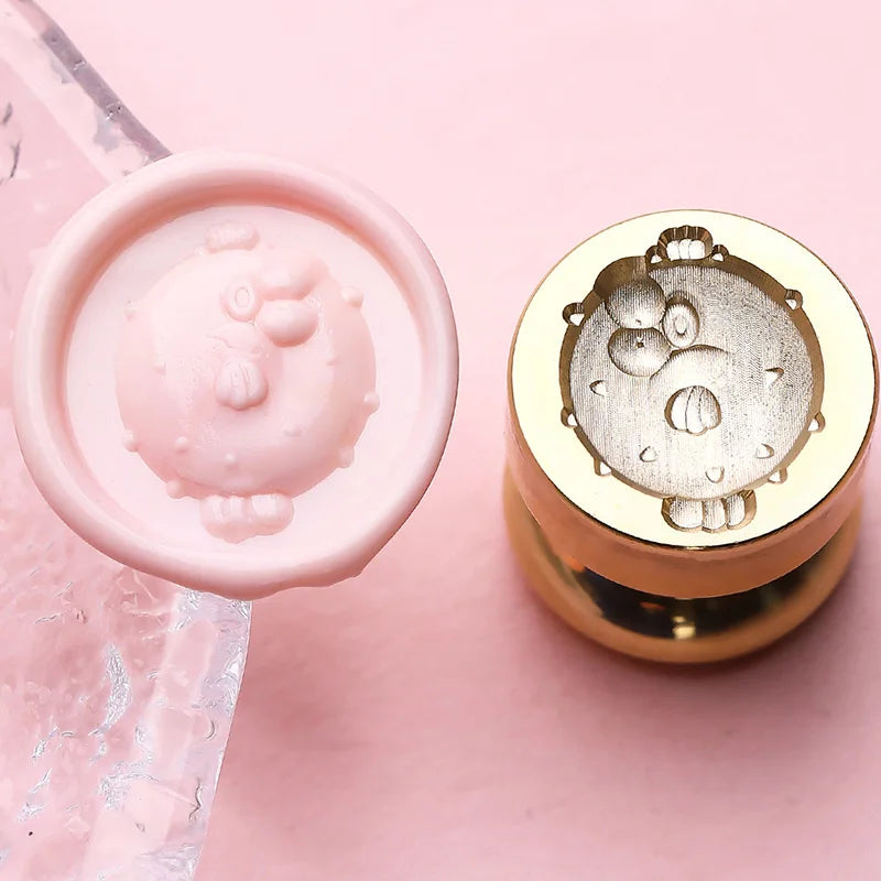 Mini Wax Seal Stamp Cute Animal Head for DIY Craft Invitations