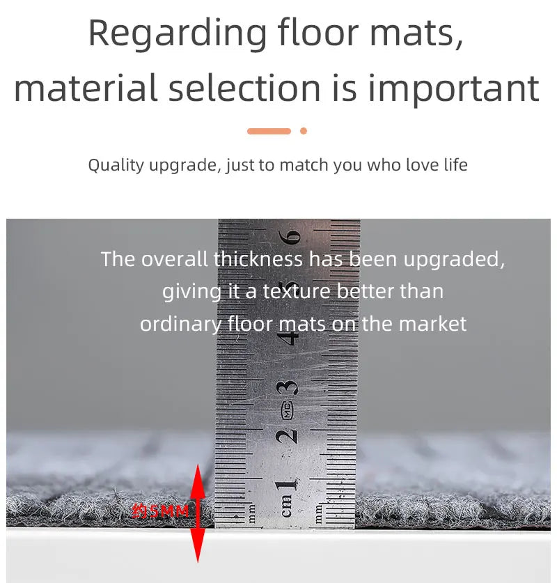 Alfombrilla cuadrada minimalista moderna: duradera, resistente a las manchas y la decoloración, base de goma antideslizante, lavable a máquina para interior y exterior